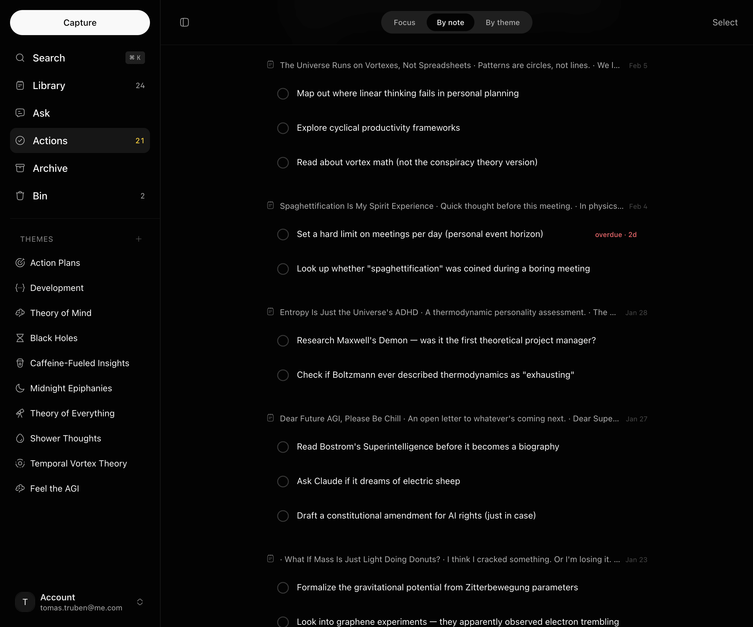 Actions — extracted from your notes